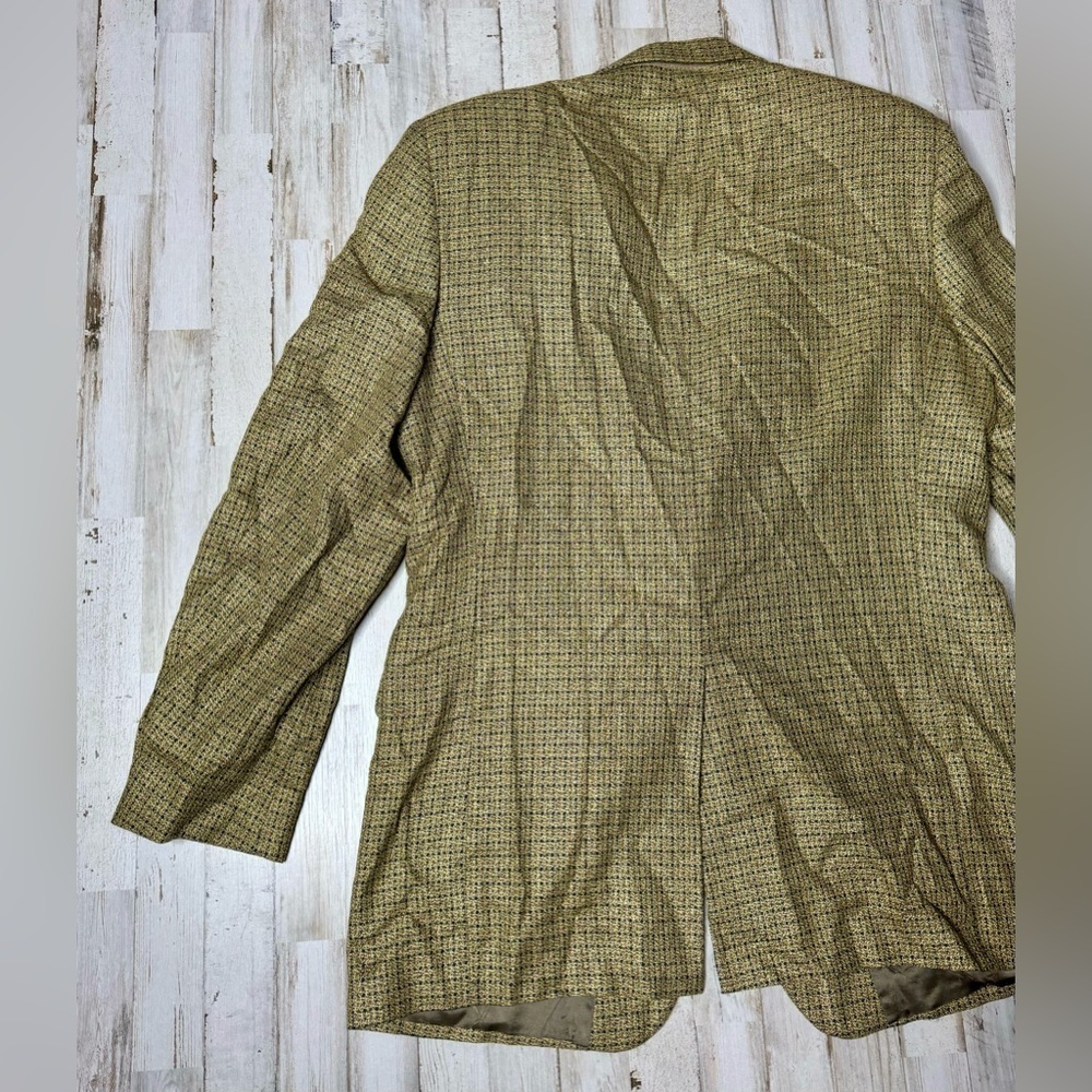 Vintage Nordstrom Men's Silk Wool Light Brown Tweed Blazer 43L - Picture 8 of 11